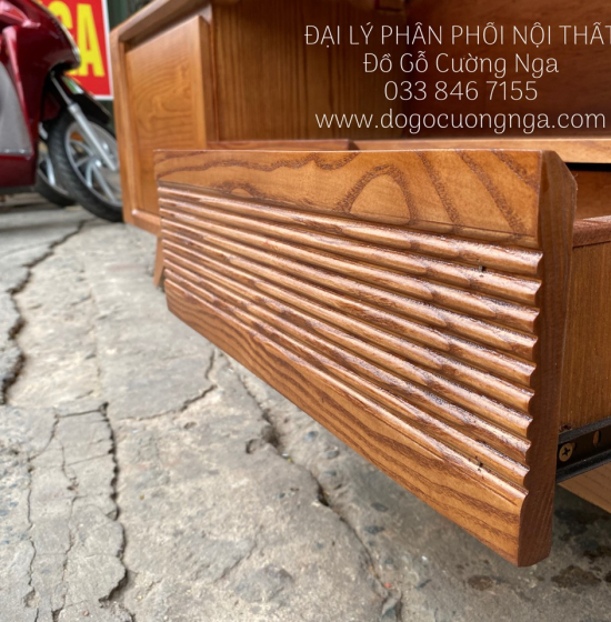 Kệ Tivi Gỗ Sồi Nga Lau Màu Hương KG 16.5