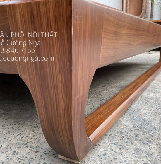 Giường Ngủ Gỗ Hương Xám Kiểu Nhật Hiên Đại - Màu Óc Chó 