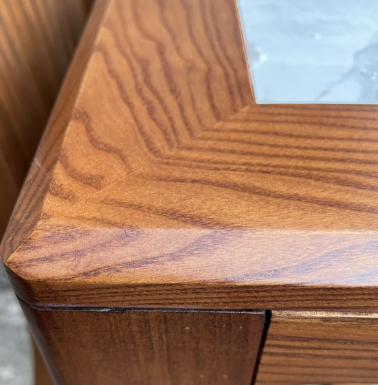 Bàn Ăn Gỗ Sồi Nga Mặt Đá 6 Ghế Hiện Đại Màu Óc Chó BG 11-3