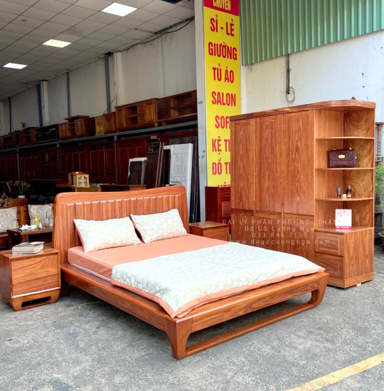 Tủ Quần Áo Gỗ Cẩm Vân 3 Cánh Góc Trang Trí CV 29.10