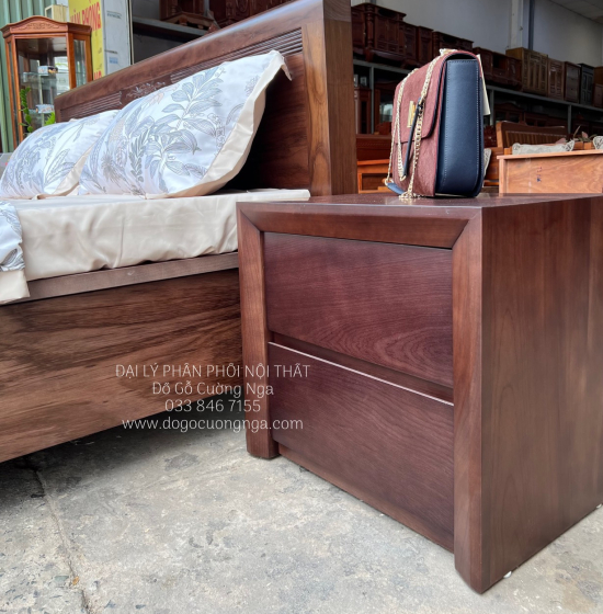 Tủ Táp Đầu Giường Gỗ Óc Chó Hiện Đại Bền Đẹp