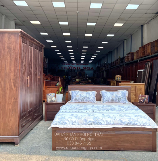 Tủ Táp Đầu Giường Gỗ Óc Chó Hiện Đại Bền Đẹp