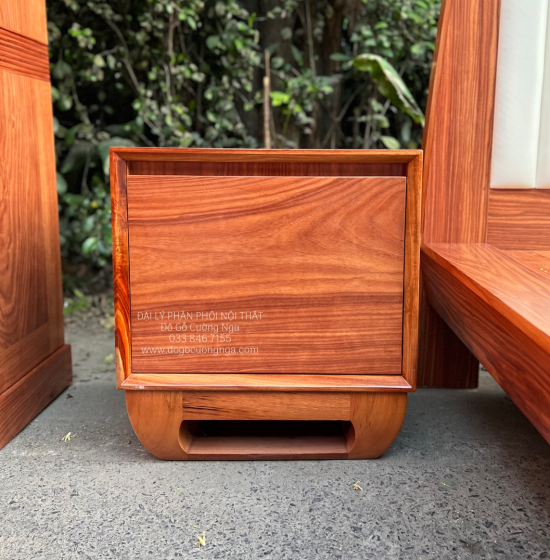 Tủ Táp Đầu Giường Gỗ Cẩm Vân Hiện Đại - Chân Quỳ 