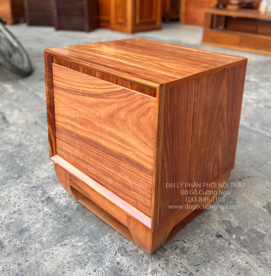 Tủ Táp Đầu Giường Gỗ Cẩm Vân Hiện Đại - Chân Quỳ 
