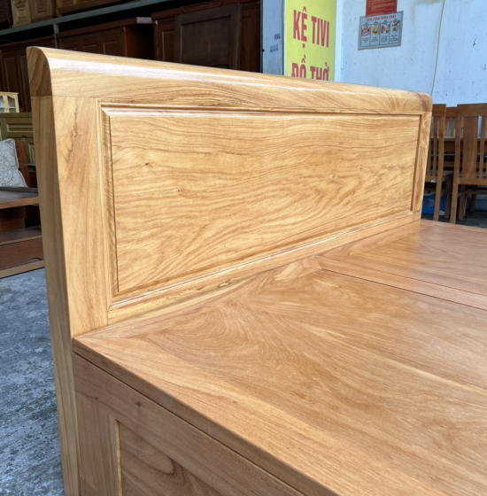 Giường ngăn kéo gỗ gõ đỏ hiện đại - vạt phản liền 