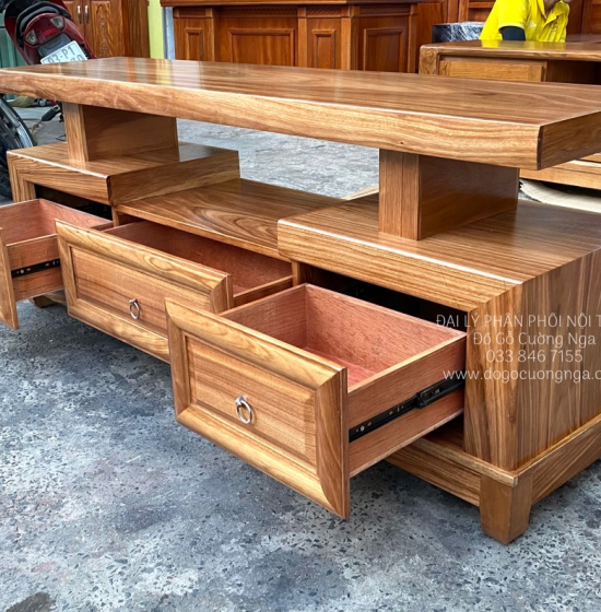 Kệ Tivi Gỗ Hương Xám Tự Nhiên Hiện Đại KG 15.7