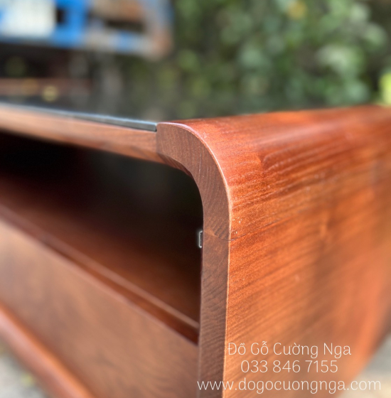 Bàn Trà Gỗ Sồi Nga Màu Óc Chó Hiện Đại - Bàn Boom