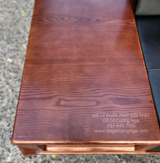 Bộ Bàn Ghế Sofa Gỗ Sồi Nga 2 Văng Chân Xoắn Cao Cấp