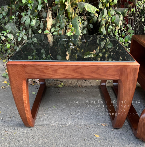 Bộ Bàn Ghế Sofa Gỗ Sồi Nga 2 Văng Chân Xoắn Cao Cấp