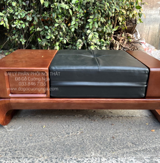 Bộ Bàn Ghế Sofa Gỗ Sồi Nga 2 Văng Chân Xoắn Cao Cấp