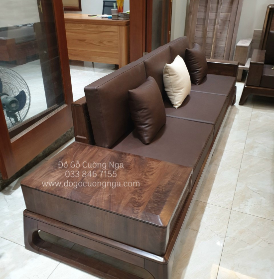 Sofa Gỗ Óc Cho 2 Văng Chữ U Cao Cấp 