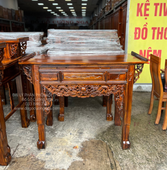 Bàn thờ gia tiên gỗ Muồng 1 tầng giá rẻ  BT 011