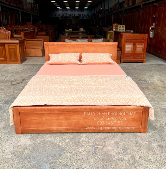 Giường Đơn Gỗ Sồi Nga 1m2x2m Phản Thưa Đẹp Giá Rẻ 