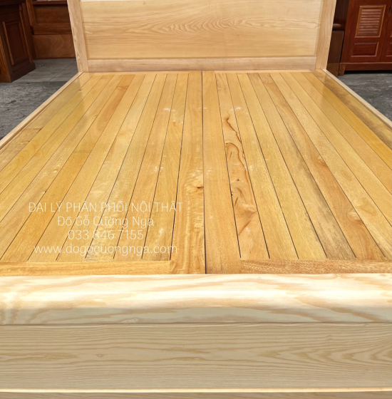 Giường Ngủ Gỗ Sồi Nga Phản Thưa Giá Rẻ - Mẫu Trơn 