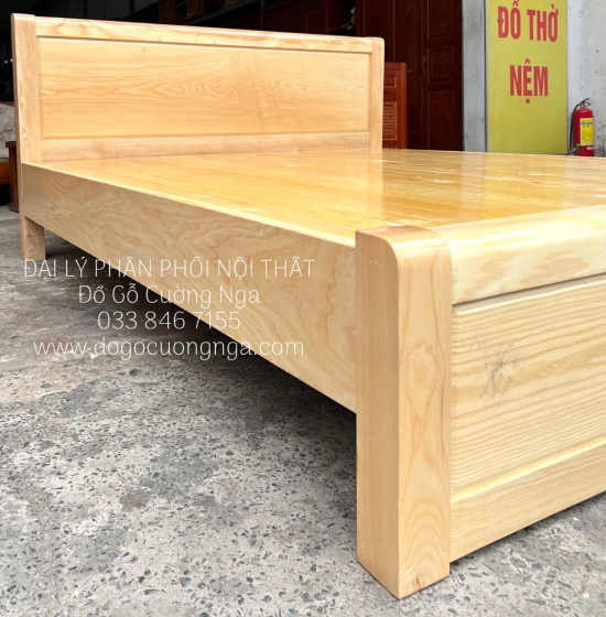 Giường Ngủ Gỗ Sồi Nga Phản Thưa Giá Rẻ - Mẫu Trơn 