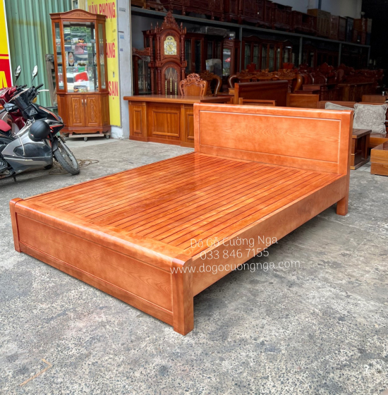 Giường Đơn Gỗ Sồi Nga 1m2x2m Phản Thưa Đẹp Giá Rẻ 