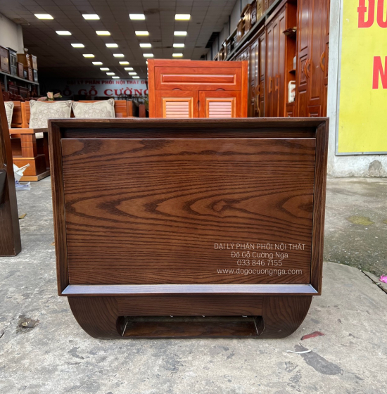Tủ Táp Đầu Giường Gỗ Sồi Nga Lau Màu Óc Chó Sang Trọng 