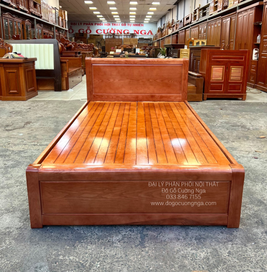 Giường Đơn Gỗ Sồi Nga 1m2x2m Phản Thưa Đẹp Giá Rẻ 