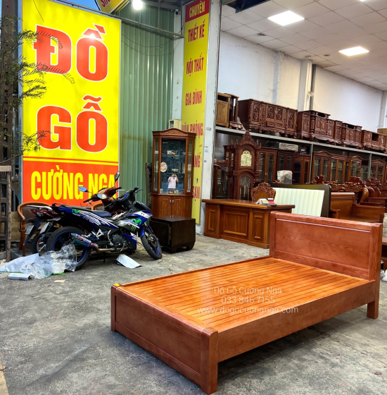 Giường Đơn Gỗ Sồi Nga 1m2x2m Phản Thưa Đẹp Giá Rẻ 
