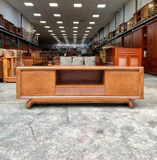 Kệ Tivi Gỗ Sồi Nga Hiện Đại Chân Xoắn KG 16.1