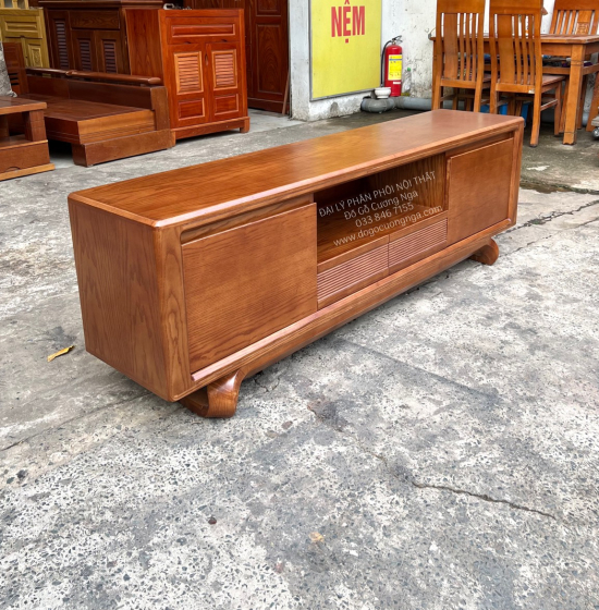 Kệ Tivi Gỗ Sồi Nga Hiện Đại Chân Xoắn KG 16.1