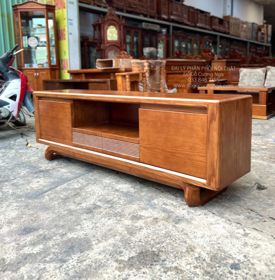 Kệ Tivi Gỗ Sồi Nga Hiện Đại Chân Xoắn KG 16.1