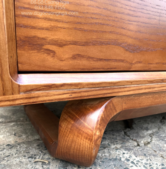 Kệ Tivi Gỗ Sồi Nga Hiện Đại Chân Xoắn KG 16.1