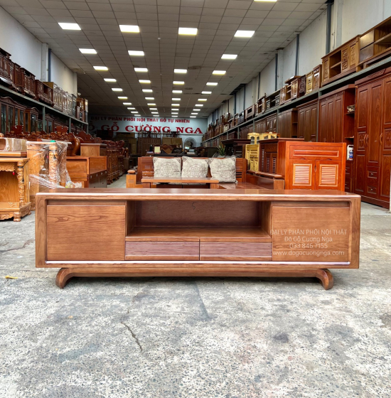 Kệ Tivi Gỗ Sồi Nga Lau Màu Óc Chó Hiện Đại KG 16.2