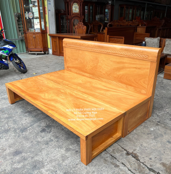 Giường Gấp Gỗ Gõ Đỏ 2 Ngăn Kéo Thông Minh