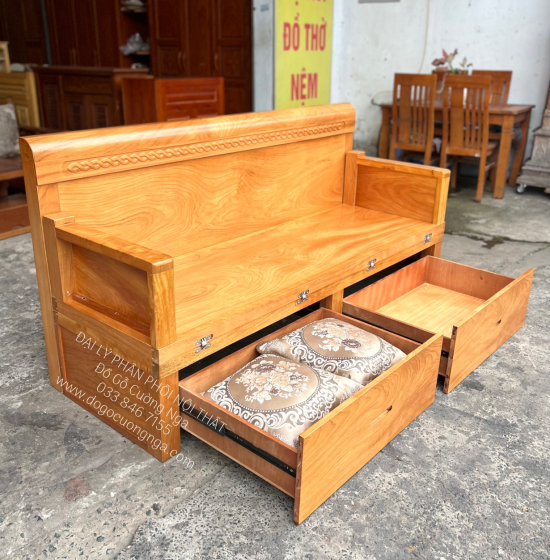 Giường Gấp Gỗ Gõ Đỏ 2 Ngăn Kéo Thông Minh