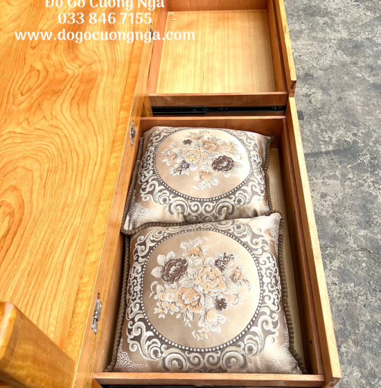 Giường Gấp Gỗ Gõ Đỏ 2 Ngăn Kéo Thông Minh