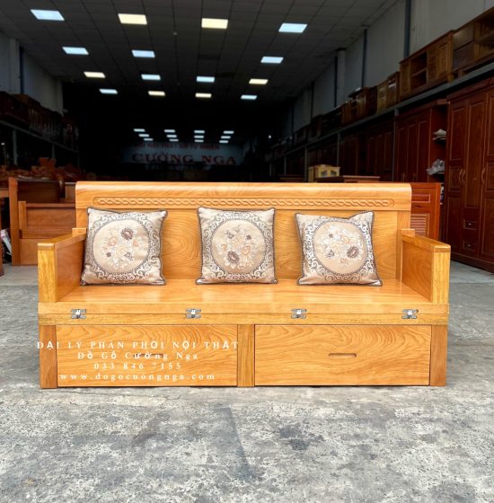 Giường Gấp Gỗ Gõ Đỏ 2 Ngăn Kéo Thông Minh