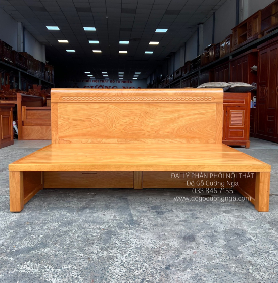 Giường Gấp Gỗ Gõ Đỏ 2 Ngăn Kéo Thông Minh