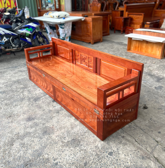 Giường Gấp Gỗ Xoan Đào 2 Ngăn Kéo Hiện Đại - Mặt Liền 