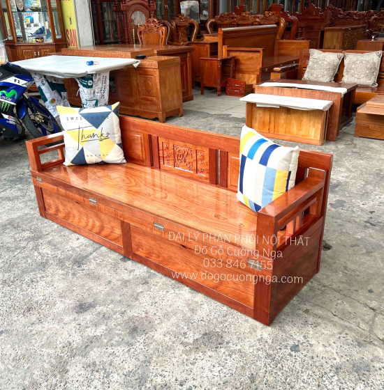 Giường Gấp Gỗ Xoan Đào 2 Ngăn Kéo Hiện Đại - Mặt Liền 