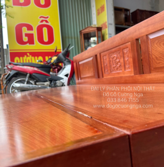 Giường Gấp Gỗ Xoan Đào 1m2 Mặt Liền Đẹp