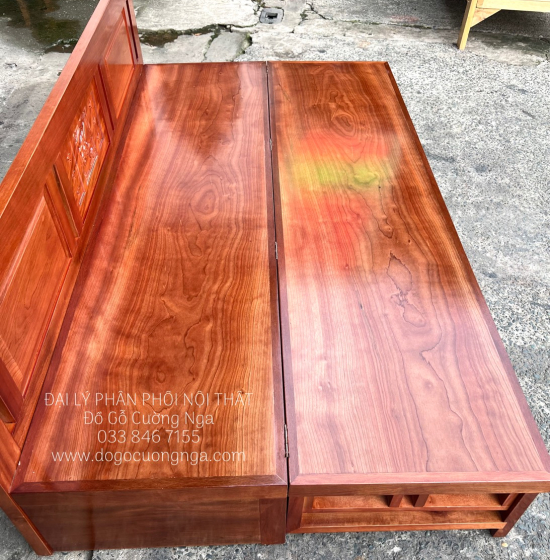 Giường Gấp Gỗ Xoan Đào 2 Ngăn Kéo Hiện Đại - Mặt Liền 