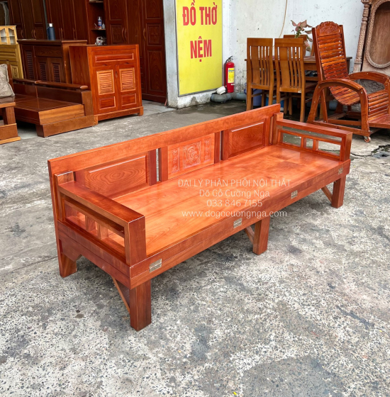 Giường Gấp Gỗ Xoan Đào 1m2 Mặt Liền Đẹp