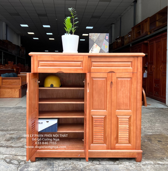 Tủ Giày Cao Gỗ Xoan Đào 4 Cánh TG 17.10