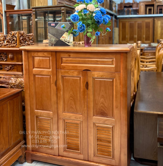 Tủ Giày Dép Gỗ Xoan Đào 3 Cánh Cao TG 17.11