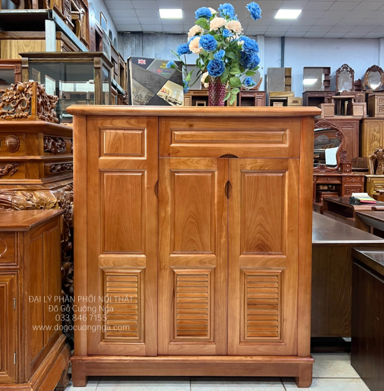 Tủ Giày Dép Gỗ Xoan Đào 3 Cánh Cao TG 17.11