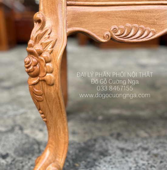 Bàn Trang Điểm Gỗ Gõ Đỏ Nữ Hoàng 1m2 Cao Cấp TĐ 18.2