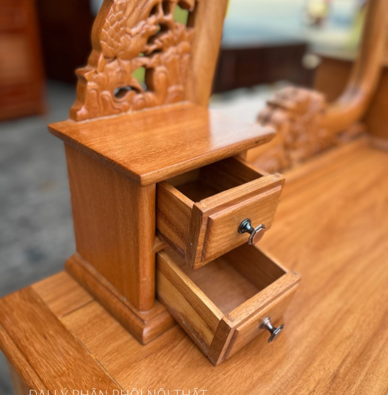 Bàn Phấn Trang Điểm Gỗ Gõ Đỏ 1m2 Cao Cấp TĐ 18.1