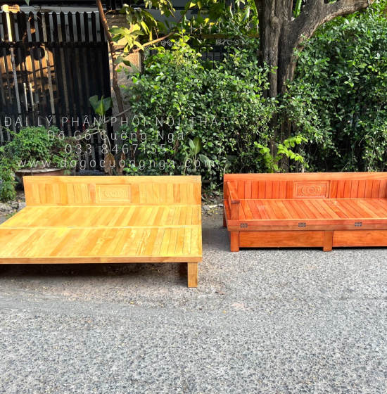 Giường Gấp Gỗ Sồi 2 Ngăn Kéo 1m6x2m - Màu Xoan Giá Rẻ 