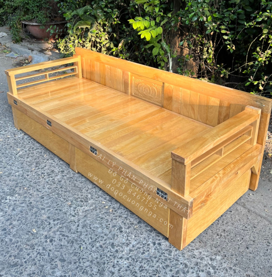 Giường Gấp Gỗ Sồi 1m6x1m Ngăn Kéo Đa Năng Giá Rẻ 