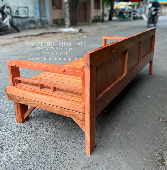 Giường Gấp Thành Ghế Gỗ Sồi 1m2x1m9 Màu Xoan Đẹp 