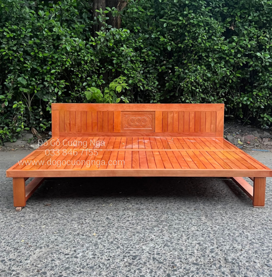 Giường Gấp Gỗ Sồi 2 Ngăn Kéo 1m6x2m - Màu Xoan Giá Rẻ 