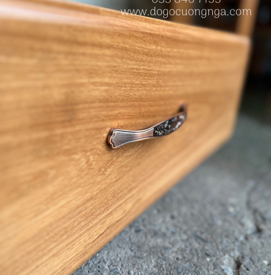Giường Gỗ Gõ Đỏ Cao Cấp 2 Ngăn Kéo Mẫu X Cong 