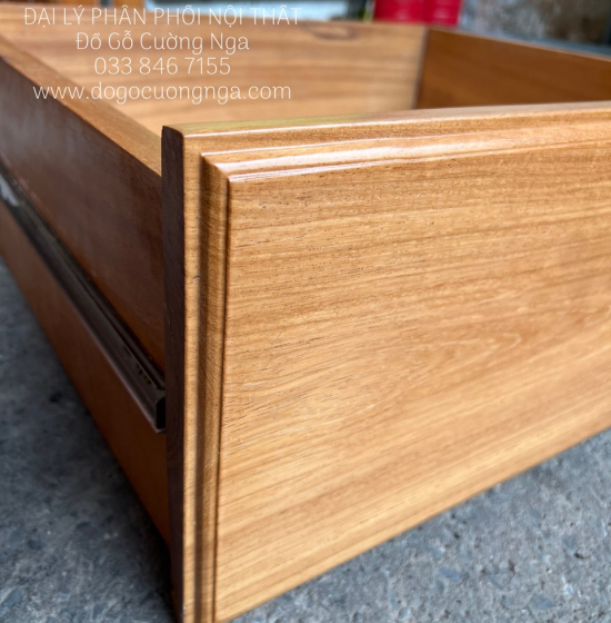 Giường Gỗ Gõ Đỏ Cao Cấp 2 Ngăn Kéo Mẫu X Cong 