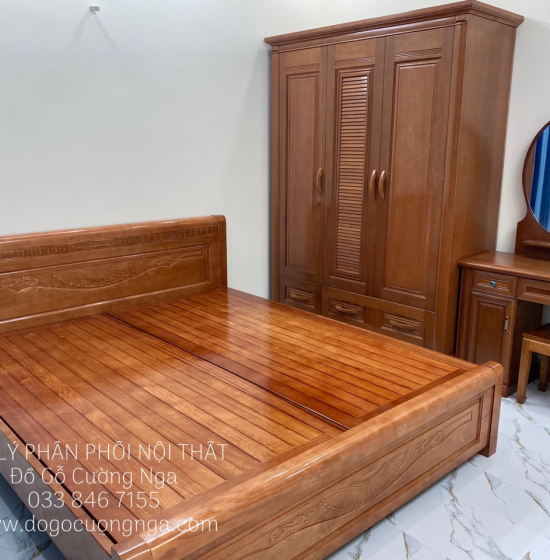Tủ Quần Áo Gỗ Xoan Đào 3 Cánh 1m6 Đẹp Cao Cấp